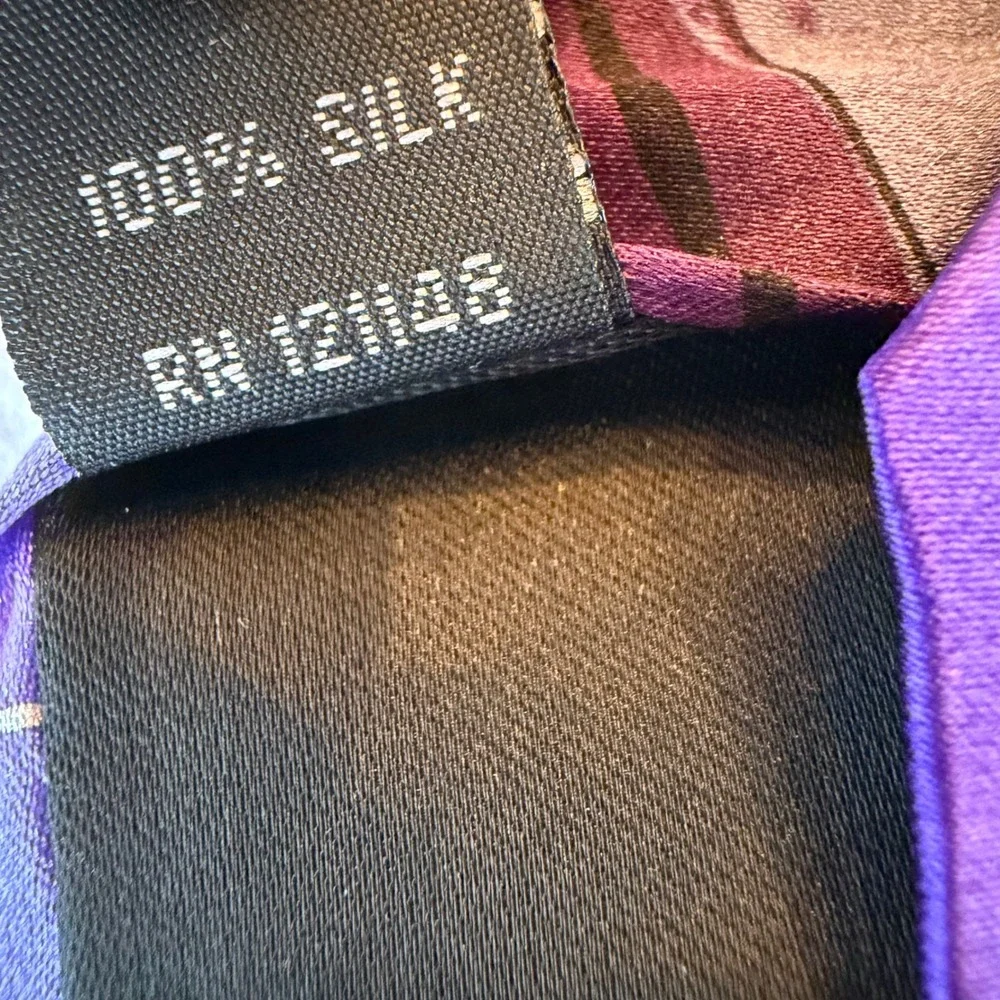 J Garcia‎ Hieroglyphics Men's Necktie Purple Black Silk Limited Edition Desiger
